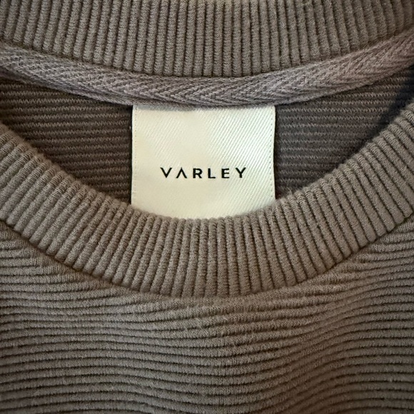 Varley Women’s Vine Side Zip Sweatshirt XS Taupe Brown Ribbed Pullover - Picture 2 of 10